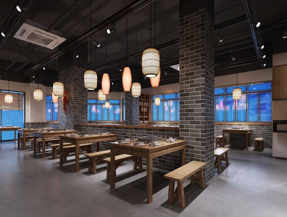 小火鍋店裝修效果圖，火鍋店裝修效果圖