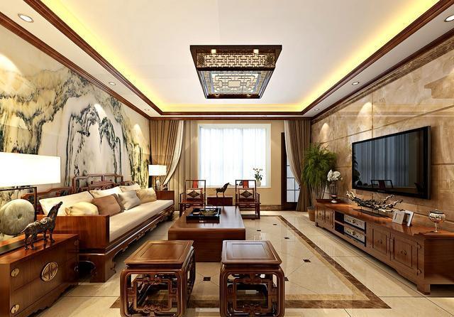 中式混搭風格裝修圖片_中式風格裝修_中式田園風格客廳裝修效果圖