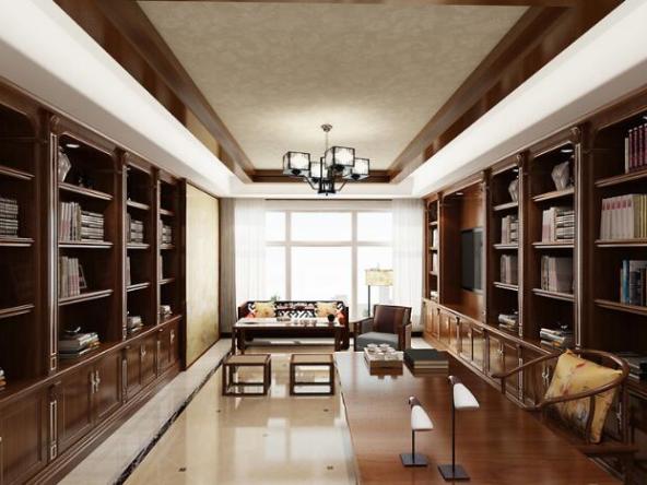 100㎡新中式三室一廳，客廳不做吊頂，提升整個(gè)屋子的高度