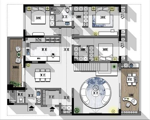 370㎡現(xiàn)代簡(jiǎn)約風(fēng)武漢裝修設(shè)計(jì)，異形空間+改造設(shè)計(jì)，簡(jiǎn)約風(fēng)也能裝出高級(jí)感！