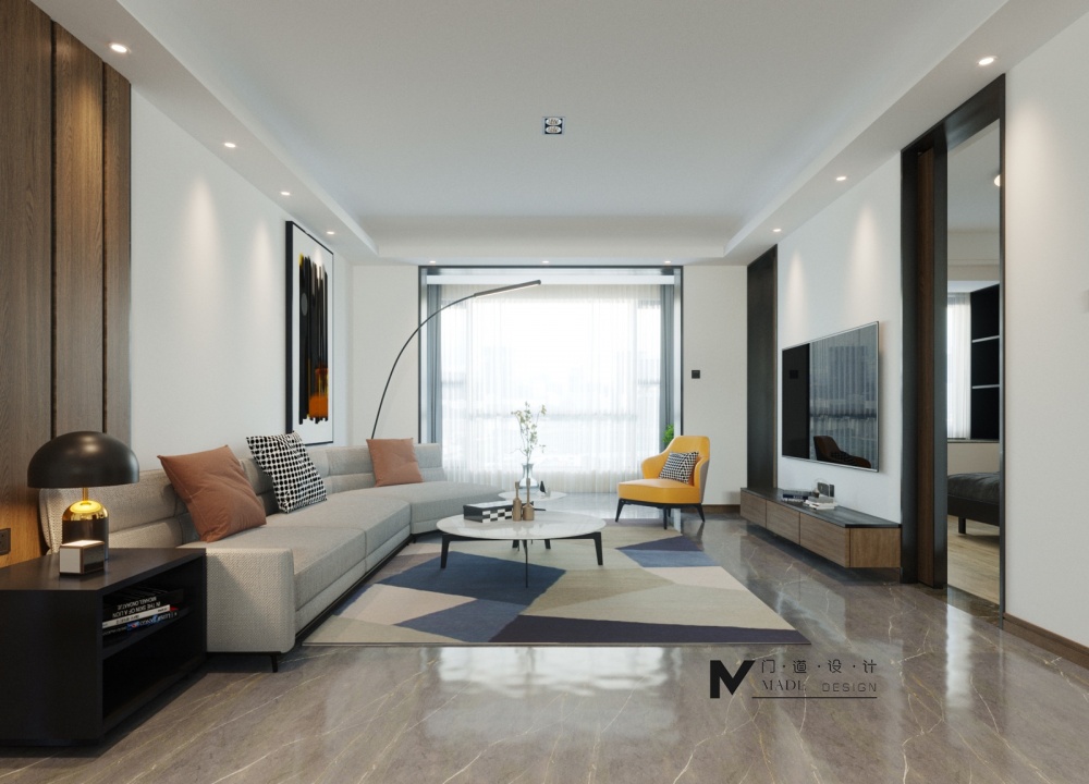 客廳窗簾裝修效果圖門道設計·首發(fā)　「向著明亮的那現(xiàn)代簡約客廳設計圖片賞析