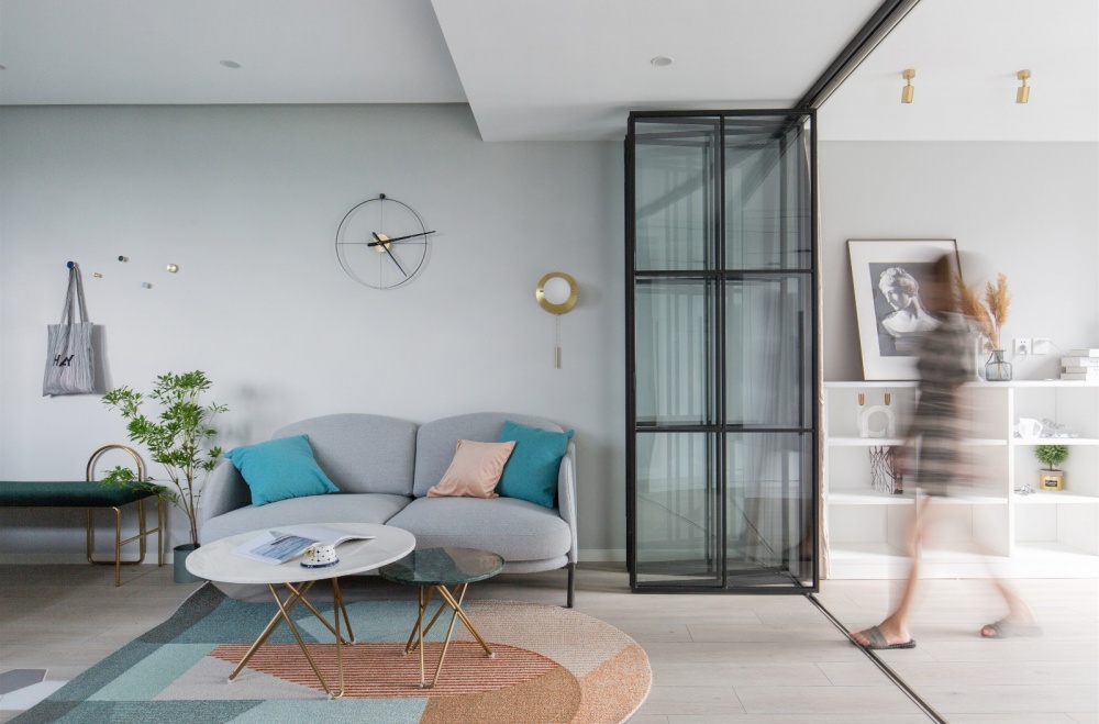 客廳裝修效果圖全屋聯(lián)動，一居兩居隨心變北歐極簡客廳設(shè)計圖片賞析