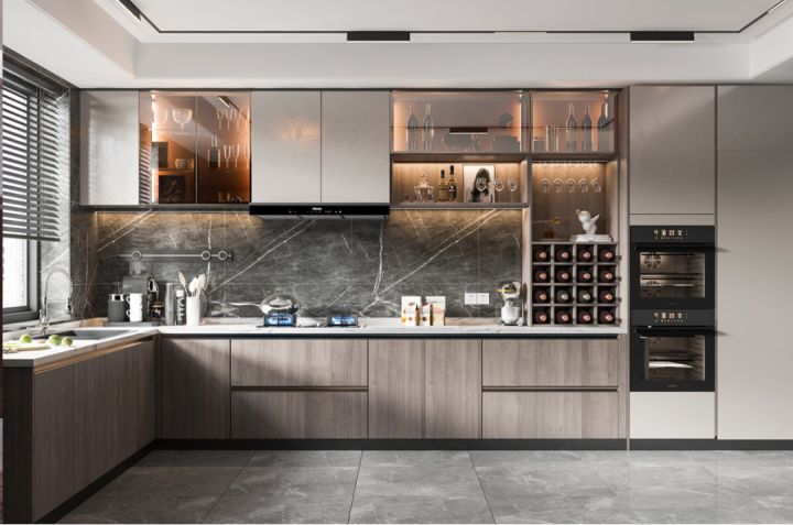 地中海式廚房裝修圖片_敞開(kāi)式廚房裝修效果圖_裝修廚房效果圖片大全