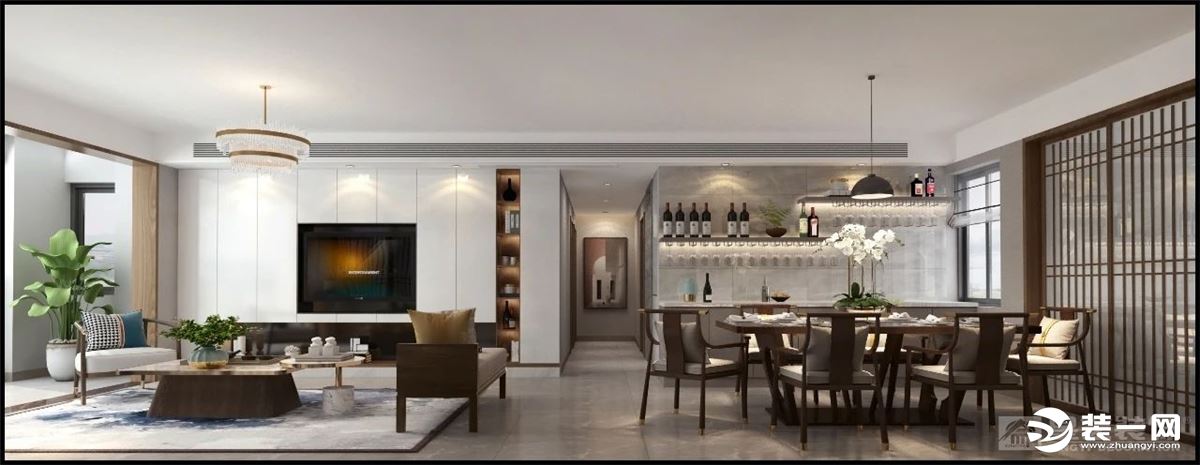 【摩登4平臺app登錄】桂林星藝裝飾120㎡中式禪意風(fēng)格住宅 仿木瓷磚效果一絕！