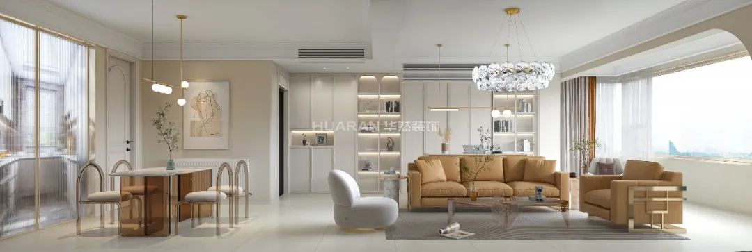 【實(shí)景】中海嶺湖灣126㎡三居室，效果圖高度還原，多圖對(duì)比，愛上溫柔的輕法式！