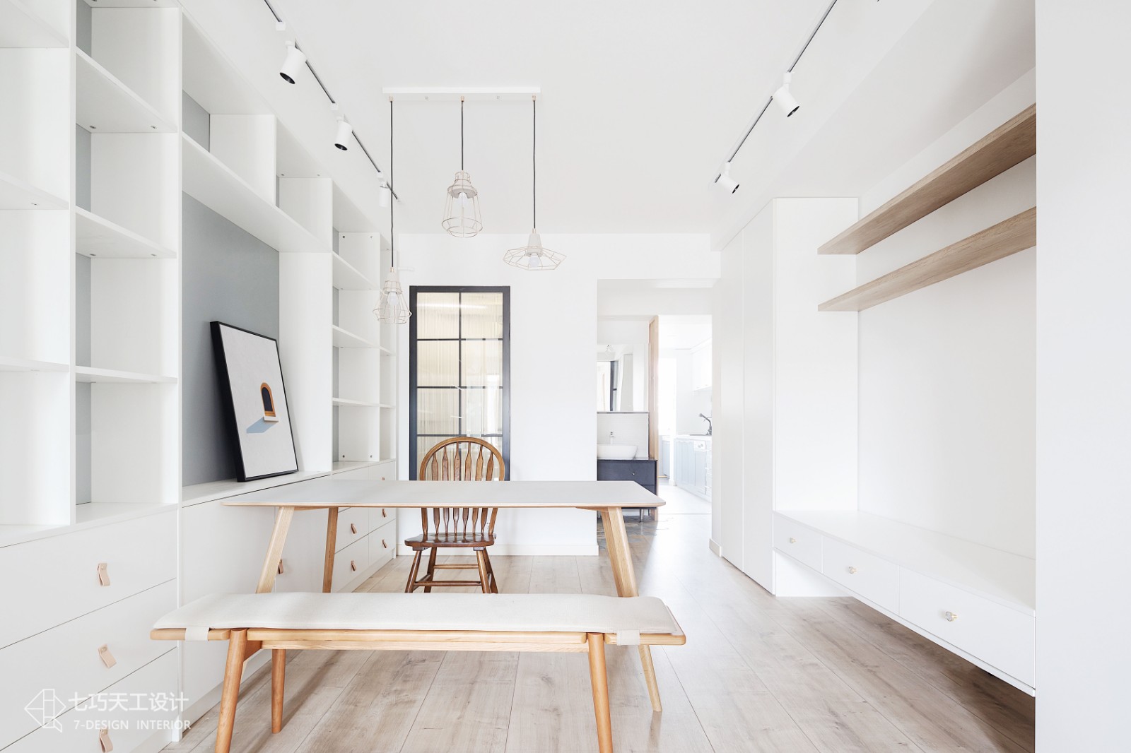 客廳木地板裝修效果圖52㎡極致改造，全屋只留8件家現(xiàn)代簡約客廳設(shè)計圖片賞析