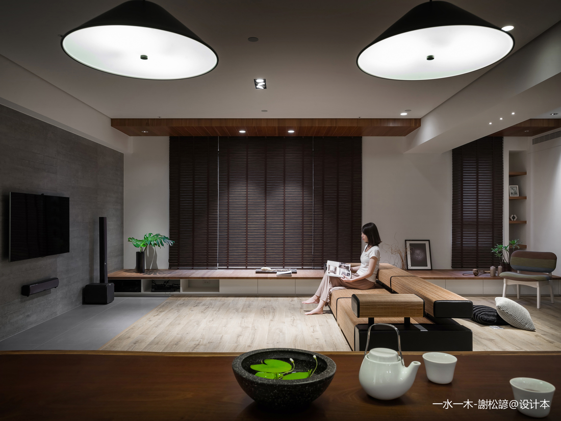 電視背景墻裝修效果圖悠雅115平中式四居客廳效果圖中式現(xiàn)代設計圖片賞析