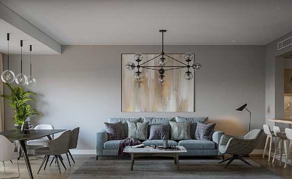 簡約現(xiàn)代風(fēng)格兩房裝修，餐桌擺陽臺，臥室裝玻璃衣柜，漂亮極了