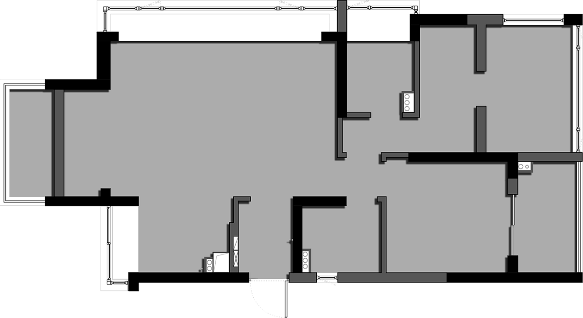 合租房！70㎡兩室一廳整裝案例！年輕人住在一起就是“老友記”