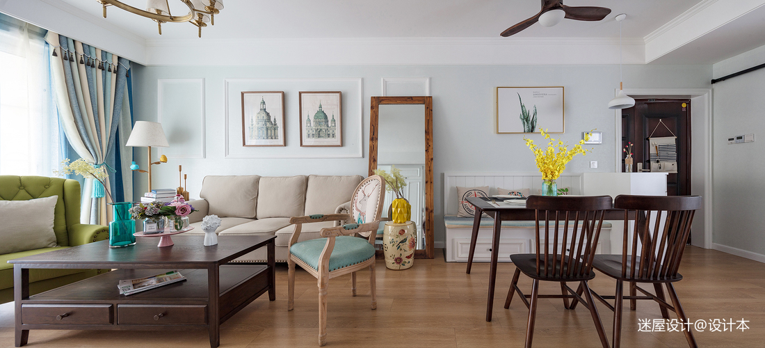 窗簾裝修效果圖88平米保留三臥室，還要逼設(shè)計美式經(jīng)典設(shè)計圖片賞析