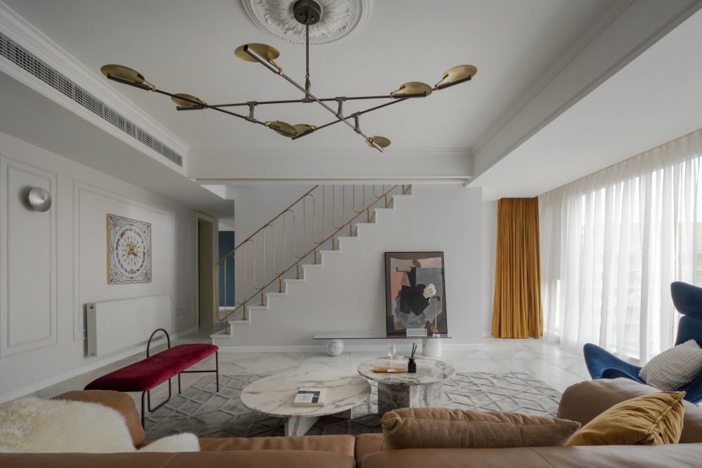 客廳窗簾裝修效果圖城市蒙德里安，律動(dòng)三居室，做生其他客廳設(shè)計(jì)圖片賞析