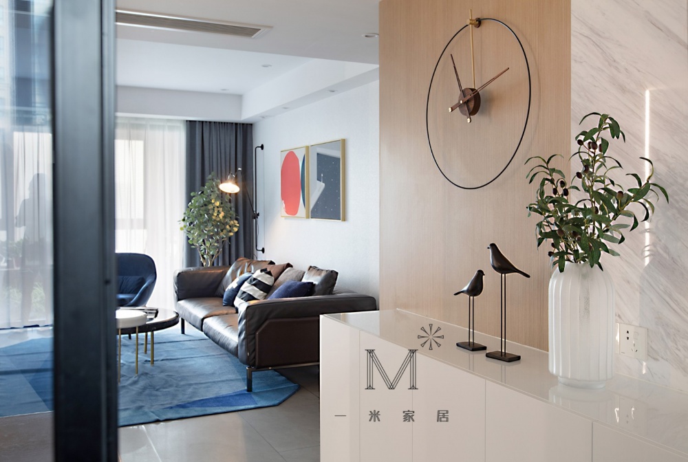 玄關(guān)窗簾裝修效果圖【一米家居】生活細碎，星空成詩現(xiàn)代簡約玄關(guān)設(shè)計圖片賞析