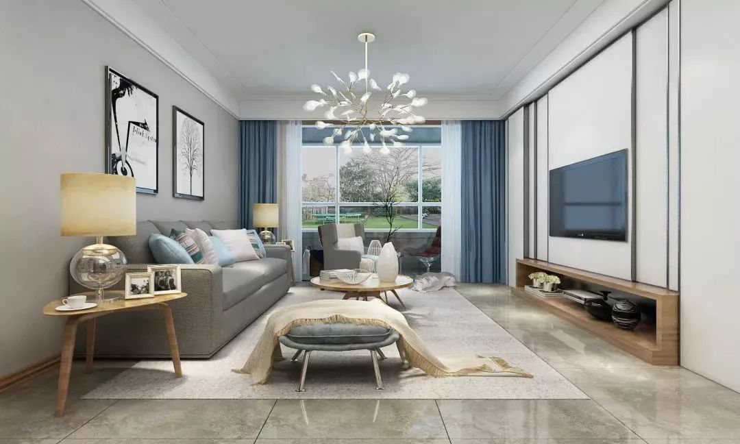 135平裝修效果圖，誰說陽臺一定要裝推拉門？這樣弄更漂亮！