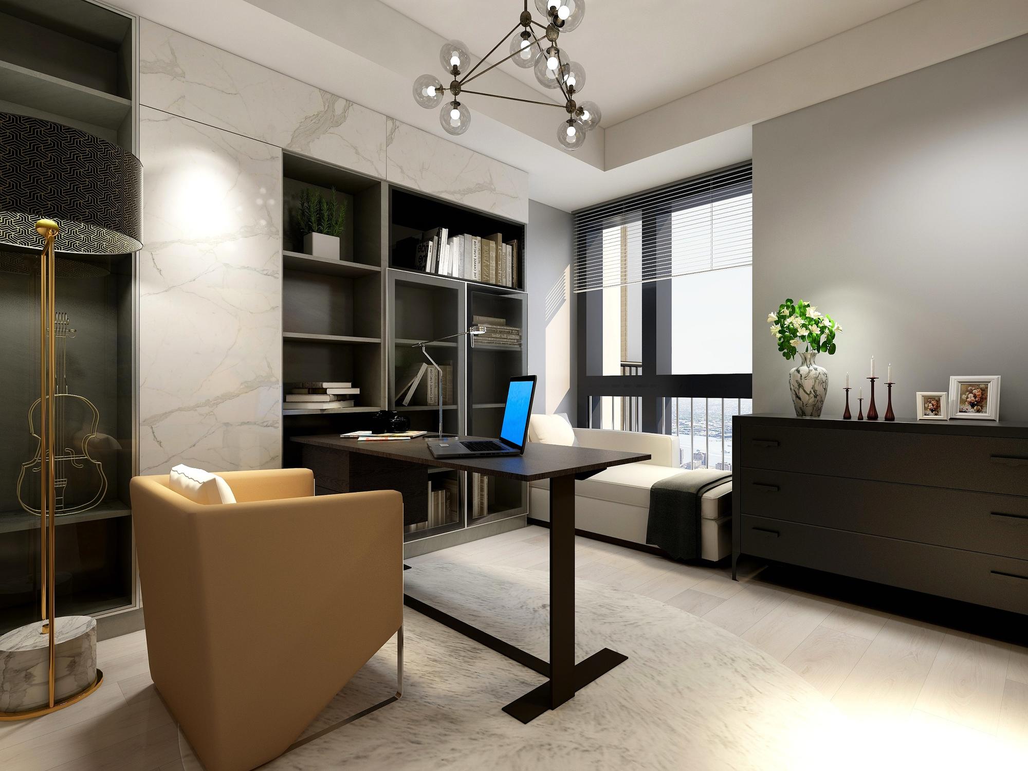 帶床的書(shū)房裝修效果圖欣賞_書(shū)房裝修效果圖欣賞_書(shū)房兼臥室裝修效果圖欣賞