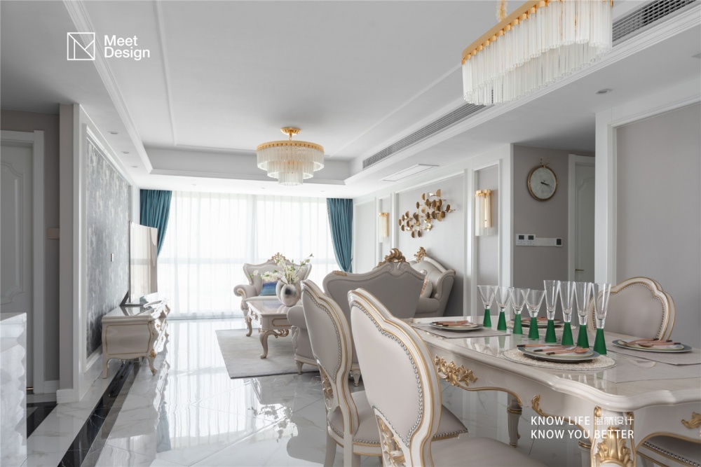 廚房窗簾2裝修效果圖優(yōu)雅歐式，帶你探秘融化在奶油里歐式豪華餐廳設(shè)計(jì)圖片賞析