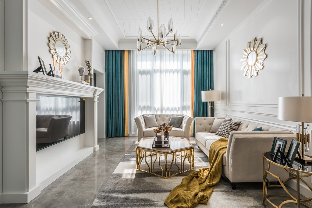 客廳窗簾裝修效果圖《溫日暖陽(yáng)》美式輕奢風(fēng)，恰到好其他客廳設(shè)計(jì)圖片賞析