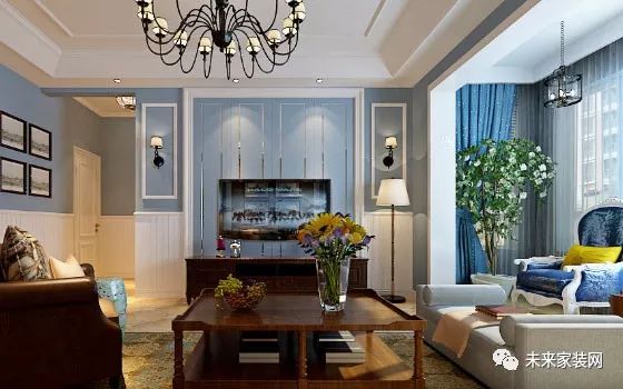 現(xiàn)代美式風(fēng)格裝修效果圖，開(kāi)放式廚房加臥室大飄窗，真羨慕！