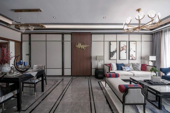 新古典后現(xiàn)代奢華牆面效果_新古典裝修效果圖_新古典裝修客廳效果圖