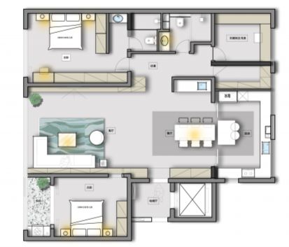 武漢180㎡現(xiàn)代極簡(jiǎn)風(fēng)室內(nèi)裝修，你看這個(gè)實(shí)景還原了幾分效果圖？