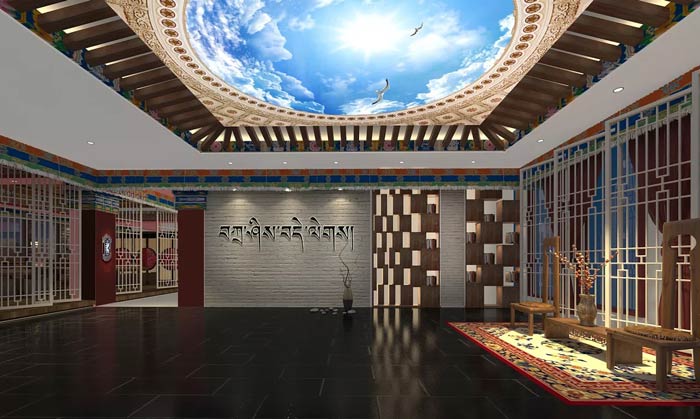 藏式主題餐廳進門區(qū)裝修設(shè)計效果圖