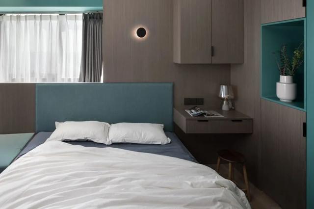 酒店公寓裝修效果圖(35㎡酒店式開(kāi)間單身公寓，半平米都沒(méi)浪費(fèi)，還裝得很有檔次)(圖13)