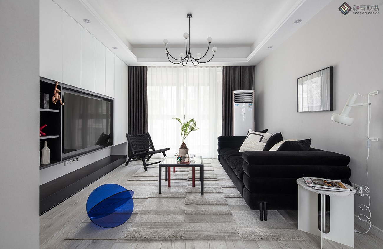 客廳沙發(fā)裝修效果圖誰說黑白灰色系不可以打造出夢(mèng)幻現(xiàn)代簡(jiǎn)約客廳設(shè)計(jì)圖片賞析